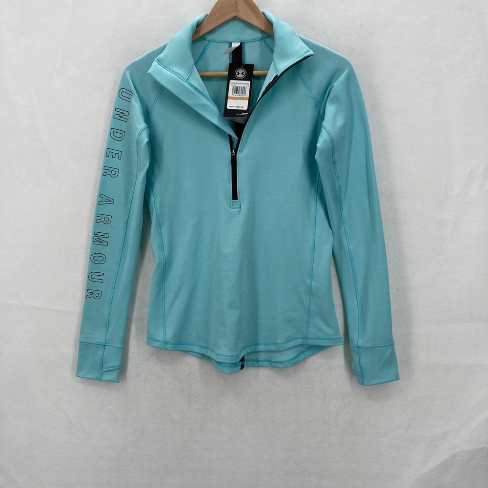 Under Armour Pullover Womens Small ColdGear 1/4 Zip Fitted Long Sleeve Running